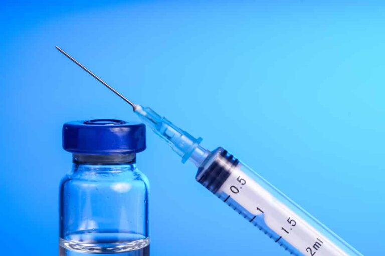 Vaccine in vial and syringe