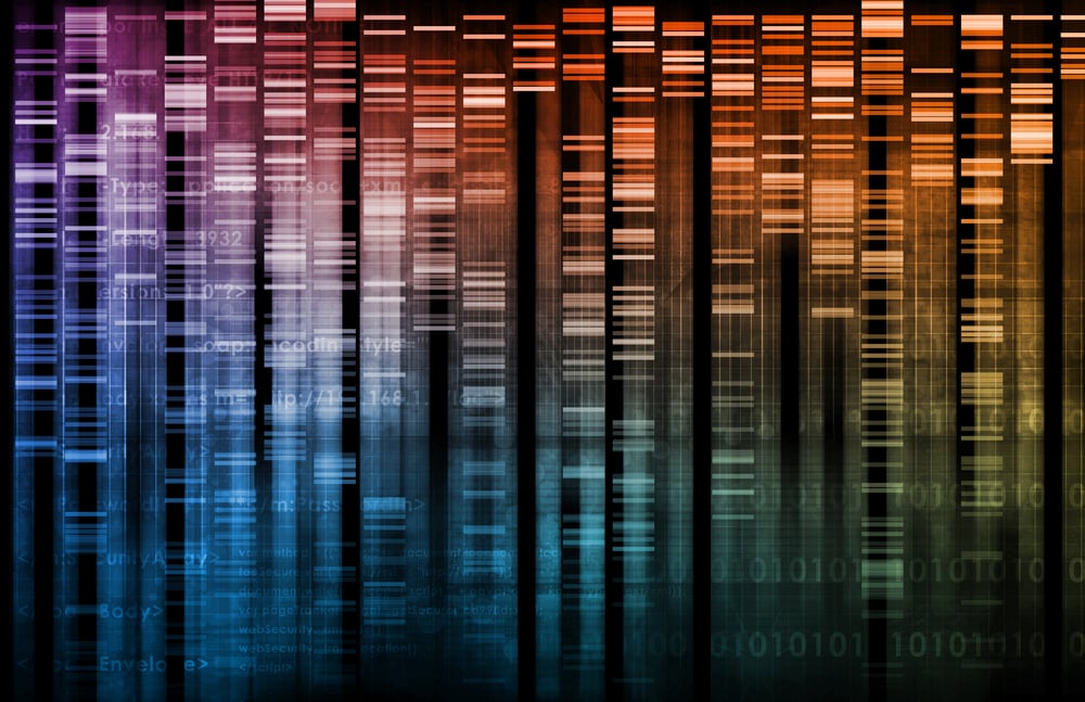 Graphic reminiscent of human genome sequence