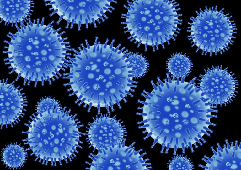 Flu virus graphic illustration
