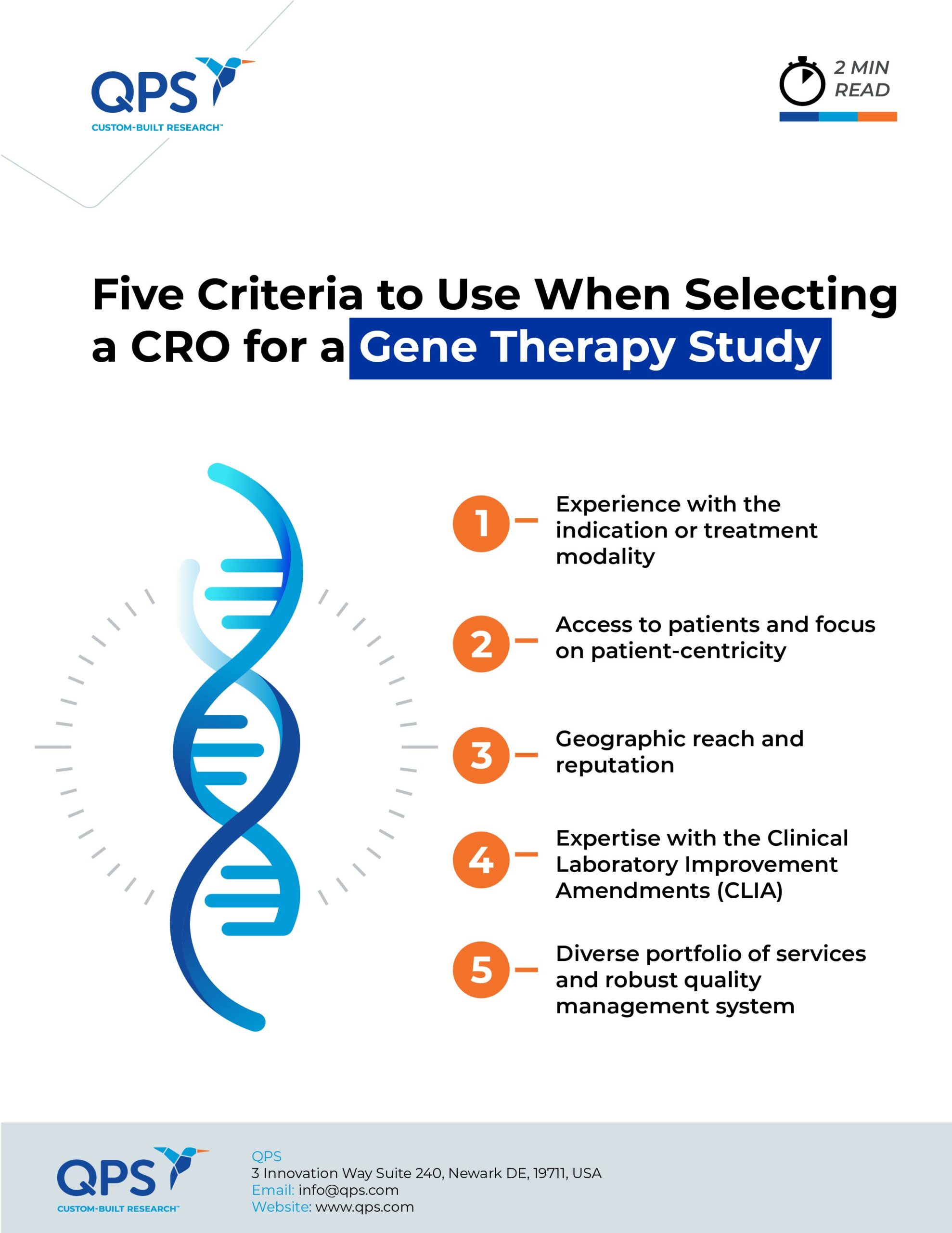 5 Criteria to Use When Selecting a CRO for a Gene Therapy Study