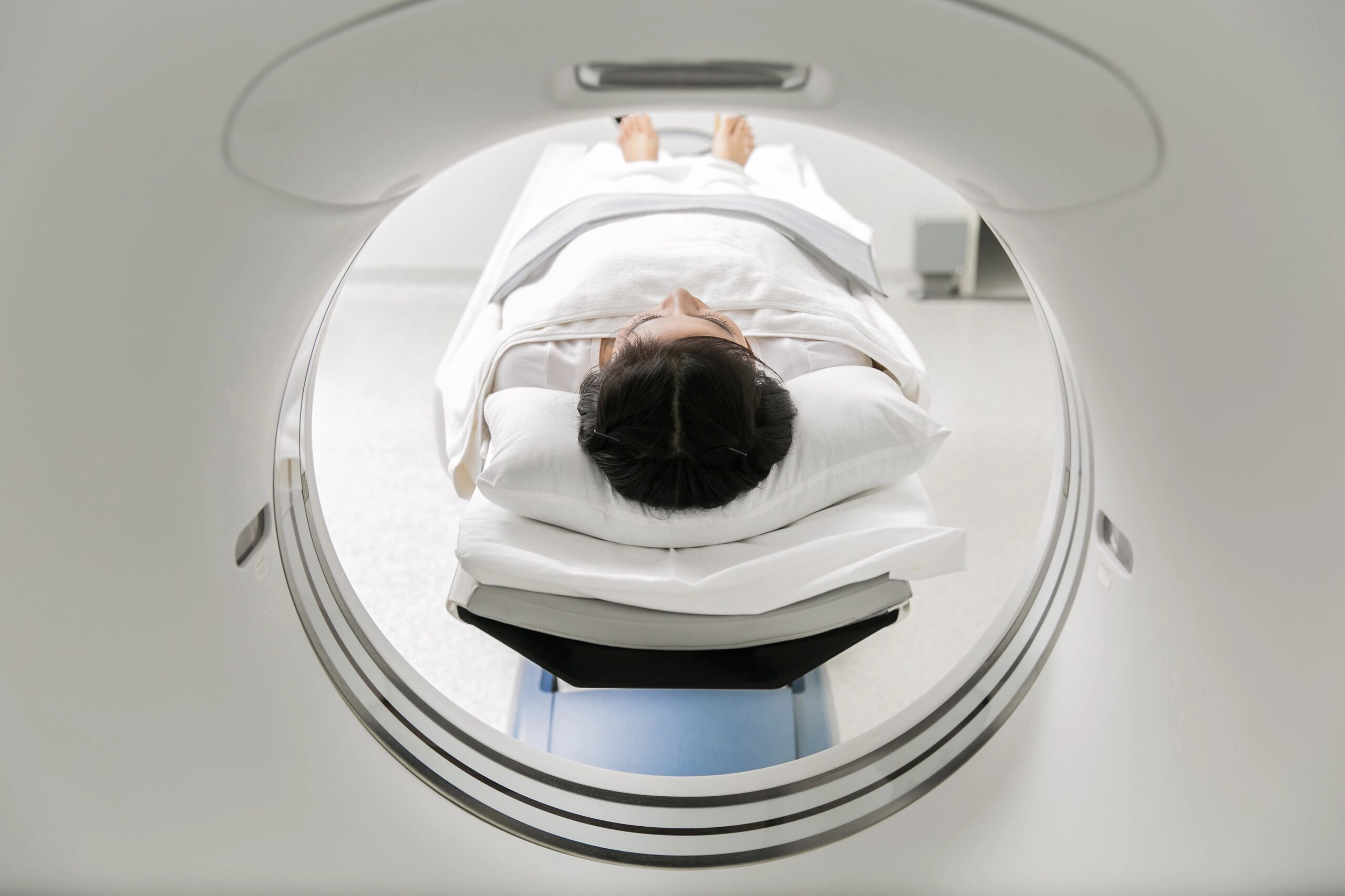 Patient entering CT scan