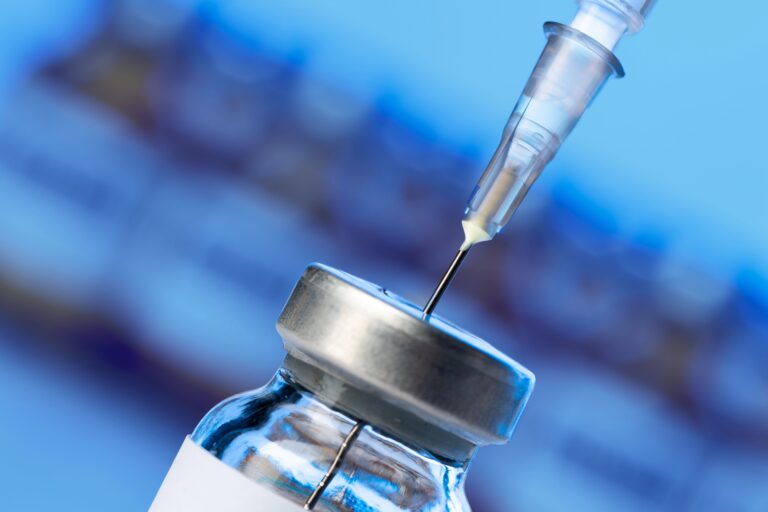 Vaccine syringe and vial