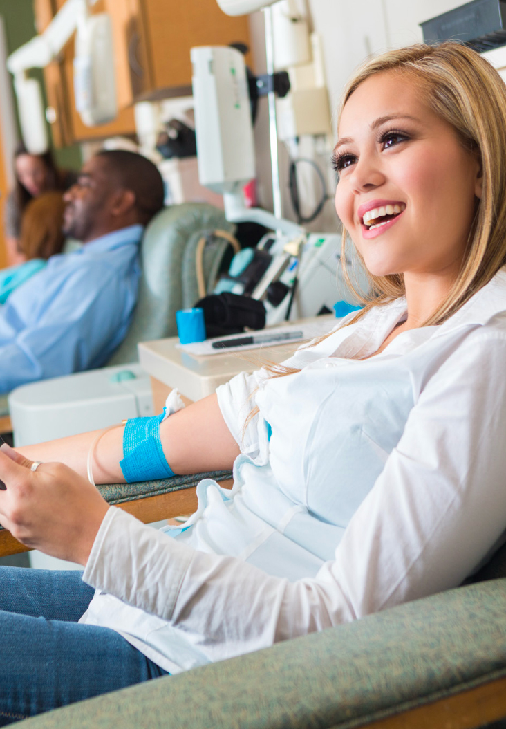 Female Donor in Chair