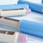 GLP-1 receptor pens on white surface