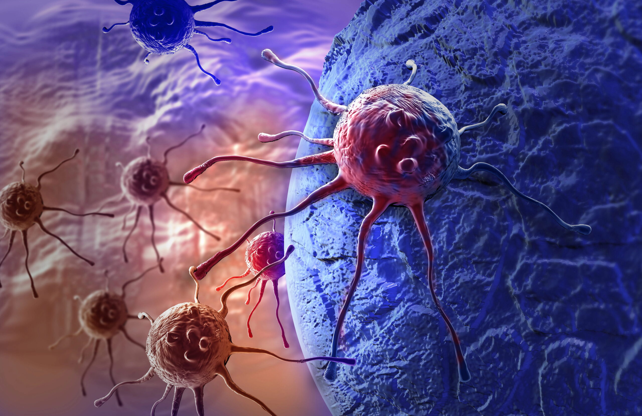 Digital illustration of cancer cell