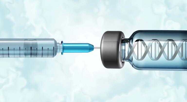 Digital illustration of mRNA vaccine concept