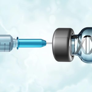 Digital illustration of mRNA vaccine concept