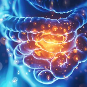digital illustration of gut microbiome