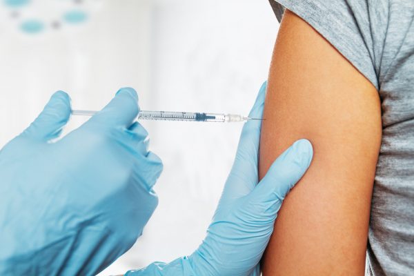 Medical vaccine in shoulder Medical vaccine in shoulder